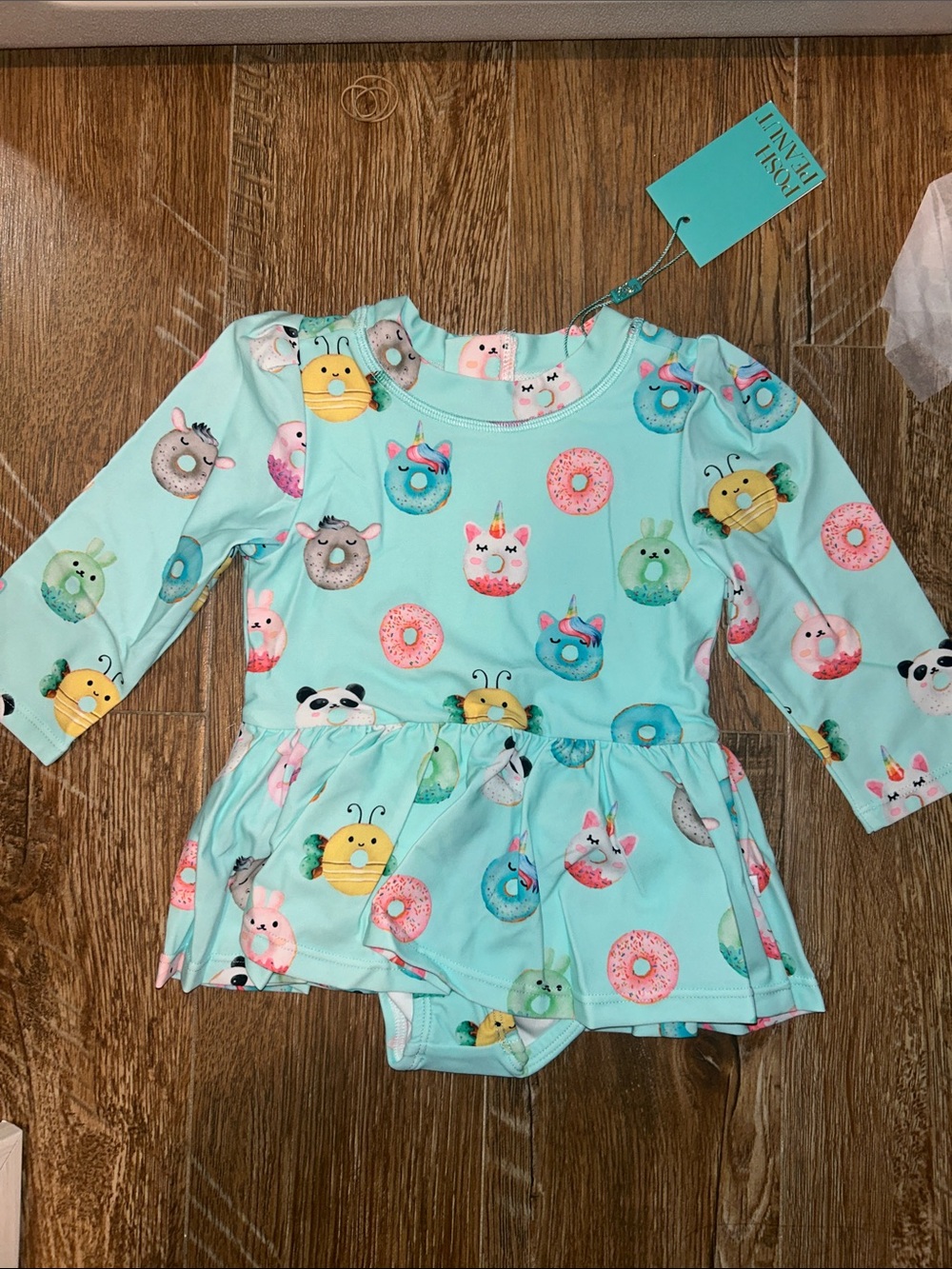 Posh Peanut Aqua Donut & Unicorn Kids Bathing Suit-2T